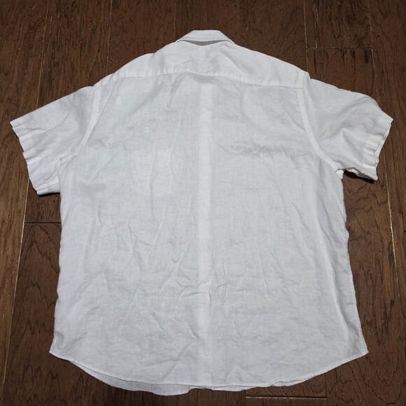 UNTUCKit Relaxed Fit Linen Shirt Large Wrinkle Free Button Up White - Picture 4 of 7